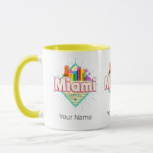 Miami Florida United Staaten Retro Skyline Vintag