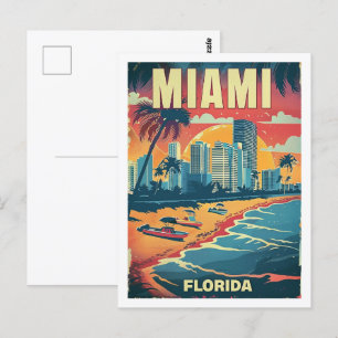 Miami Florida USA Vintage berühmter Reiseort Postkarte