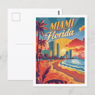 Miami Florida USA Vintage berühmter Reiseort Postkarte