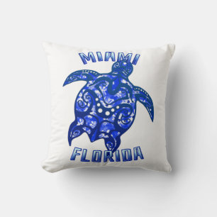 Miami Florida Vacation Tribal Turtle Kissen