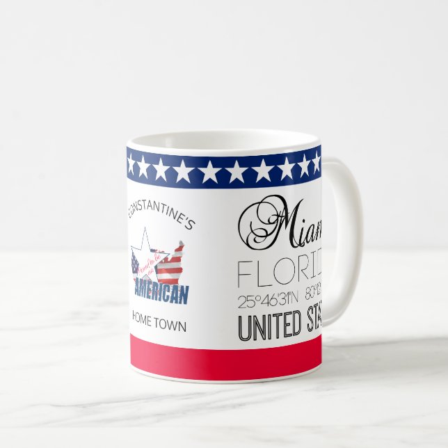 Miami, Florida, Vereinigte Staaten, elegant Kaffeetasse (VorderseiteRechts)