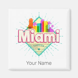 Miami Florida Vereinigte Staaten Retro-Silhouette Magnet
