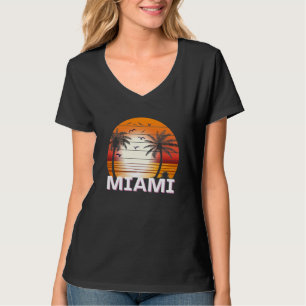 Miami Florida Vintag Palm Trees Summer Beach T-Shirt