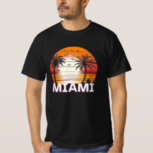 Miami Florida Vintag Palm Trees Summer Beach T-Shirt
