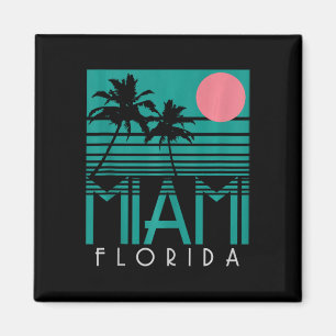 Miami Florida Vintag Retro Palm Trees Beach Sommer Magnet