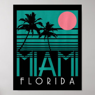 Miami Florida Vintag Retro Palm Trees Beach Sommer Poster