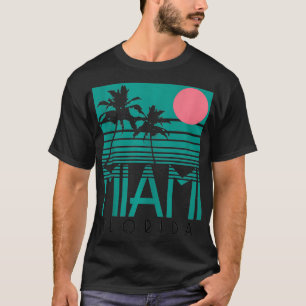 Miami Florida Vintag Retro Palm Trees Beach Sommer T-Shirt