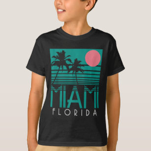 Miami Florida Vintag Retro Palm Trees Beach Sommer T-Shirt