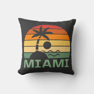 Miami Florida Vintage Palmen Sommer Strand Kissen