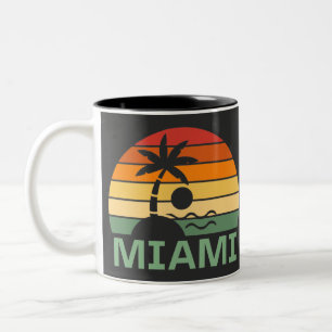 Miami Florida Vintage Palmen Sommer Strand Zweifarbige Tasse