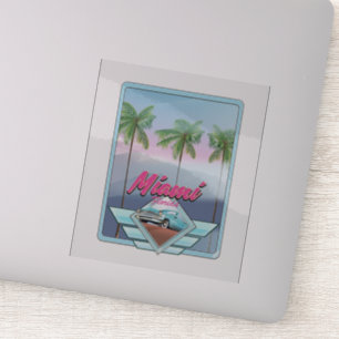 Miami Florida Vintage Reiseplakat Aufkleber