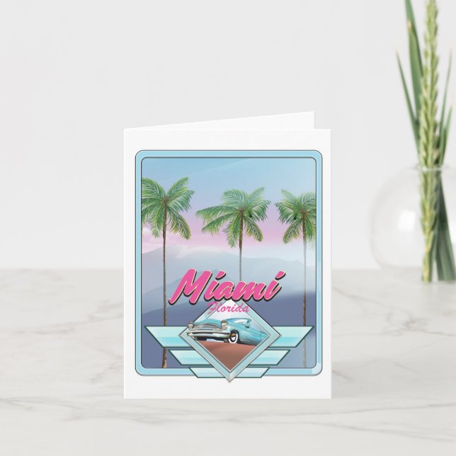 Miami Florida Vintage Reiseplakat Feiertagskarte (Vorderseite)