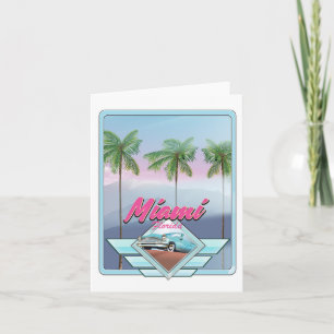 Miami Florida Vintage Reiseplakat Feiertagskarte