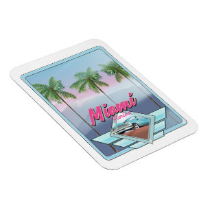 Miami Florida Vintage-Reiseplakat Magnet