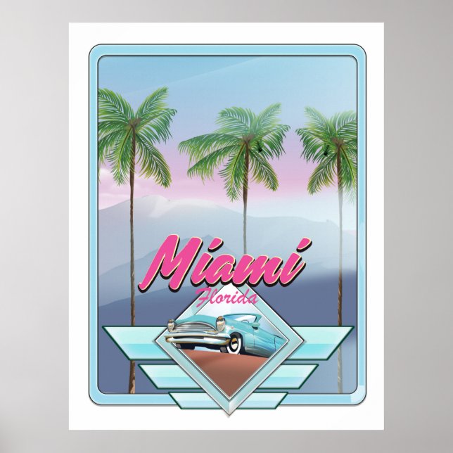 Miami Florida Vintage Reiseplakat Poster (Vorne)
