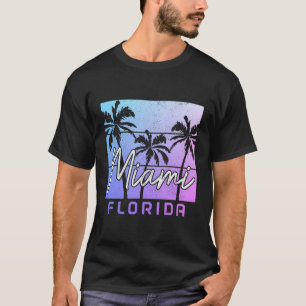 Miami Florida Vintage Retro Fl Pride Palmen Bäume T-Shirt