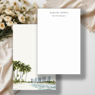Miami Florida Wasserfarbenpalme Landschaft Briefpapier