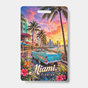 Miami Florida Wasserfront Sonnenuntergang Ausweis