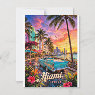 Miami Florida Wasserfront Sonnenuntergang RSVP Karte