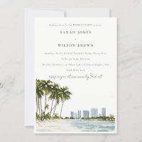 Miami Florida Watercolor Palm Beach Weekend Party