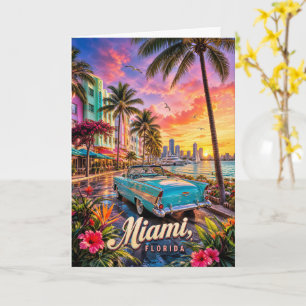 Miami Florida Waterfront-Sonnenuntergang Karte