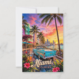 Miami Florida Waterfront-Sonnenuntergang RSVP Karte