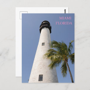 Miami Florida White Cape Florida Lighthouse Postkarte