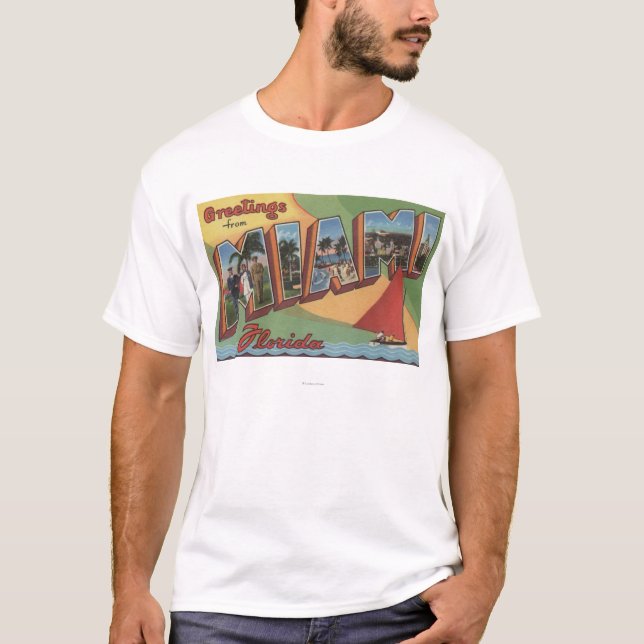 Miami, FloridaLarge Buchstabe ScenesMiami, FL 2 T-Shirt (Vorderseite)