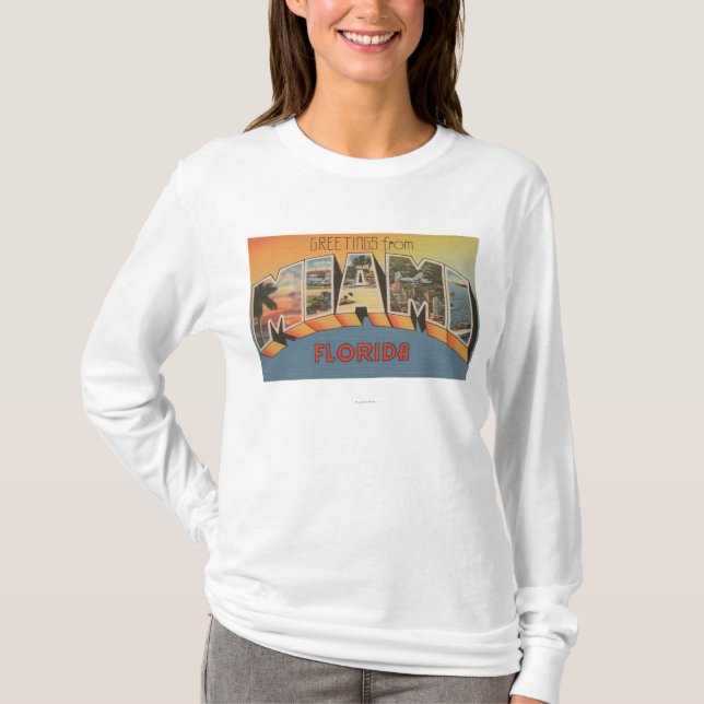 Miami, FloridaLarge Buchstabe ScenesMiami, FL T-Shirt (Vorderseite)