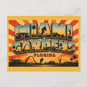 Miami Gardens Florida Sportzentrum Stadt Vintage  Postkarte