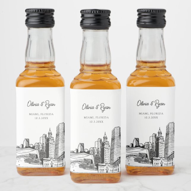 Miami Gastgeschenk Willkommensgeschenk Custom Alkoholflaschenetikett (Flaschen)