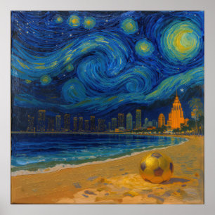 Miami Golden Shore Fußball Fein  Poster