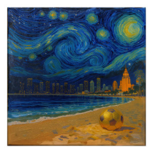 Miami Golden Shore Fußball Fein Poster