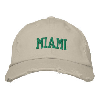 MIAMI Grüne Stickerei im Vintage-Stil Bestickte Baseballkappe