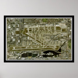 Miami Intl Airport Florida Satellite Poster Karte