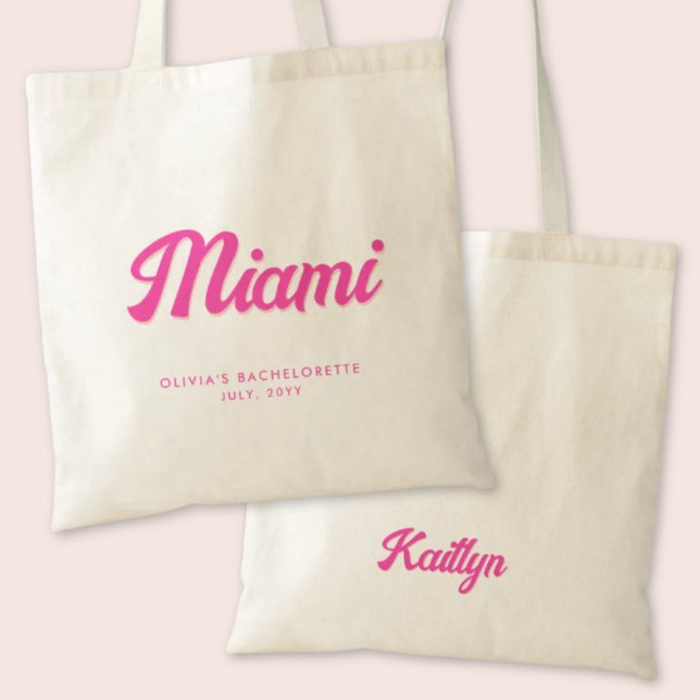 Miami Junggeselinnen-Abschied Personalisiert Tote  Tragetasche (Miami Bachelorette Party Tote Bag)