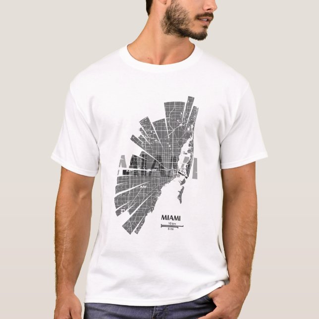 Miami-Karte T-Shirt (Vorderseite)