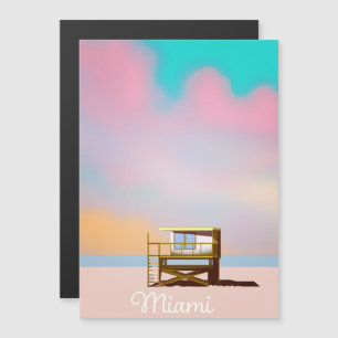 Miami Lifeguard Travel Poster Magnetkarte