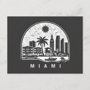 Miami  Magie- Alte  Küsten Skyline Ankündigungspostkarte