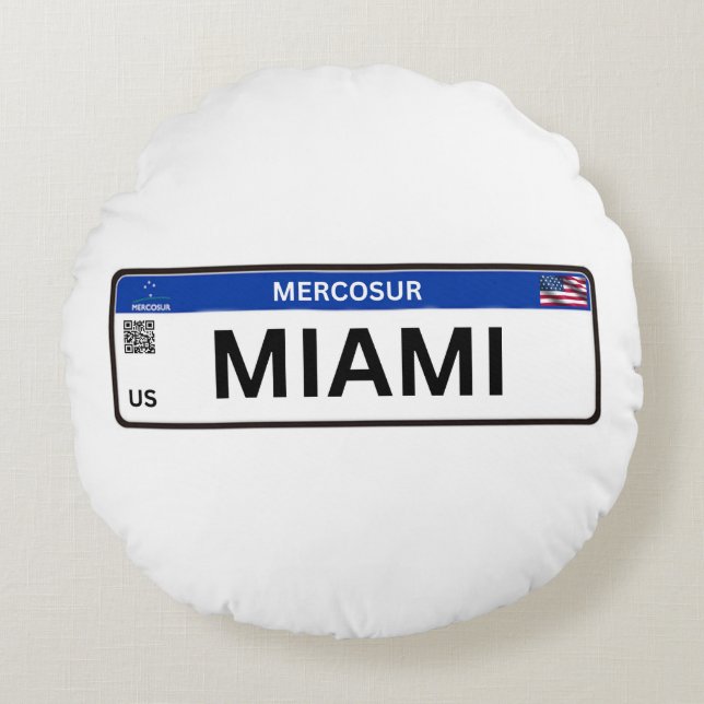 Miami Mercosur Rundes Kissen (Vorderseite)