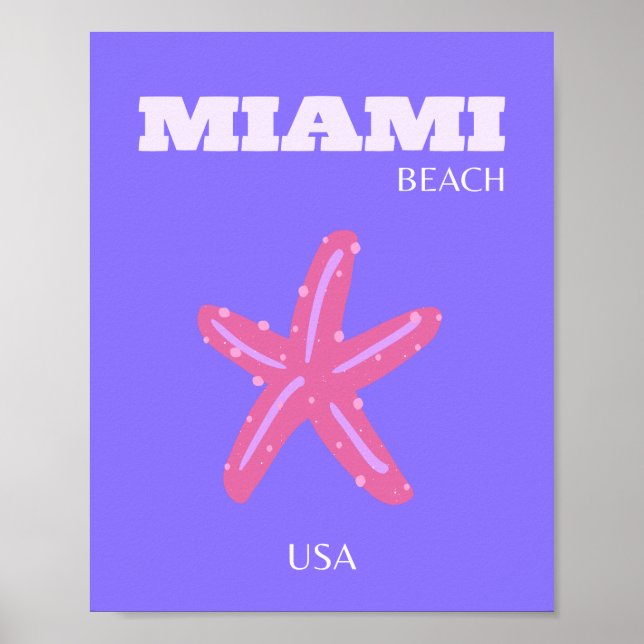 Miami, Miami Beach, Preppy Room, Lila, Lilac Poster (Vorne)