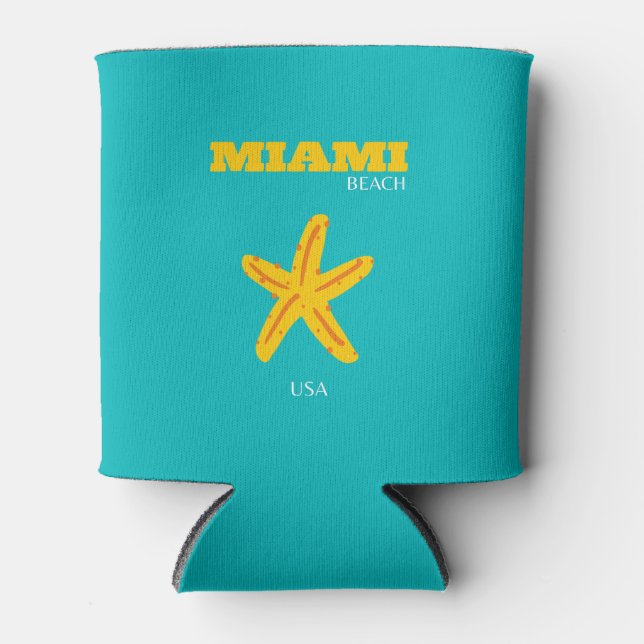 Miami, Miami Beach, Preppy Room, Travel Art, Retro Dosenkühler (Vorderseite)