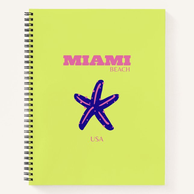 Miami, Miami Beach, Travel Art, Preppy Notizbuch (Vorderseite)