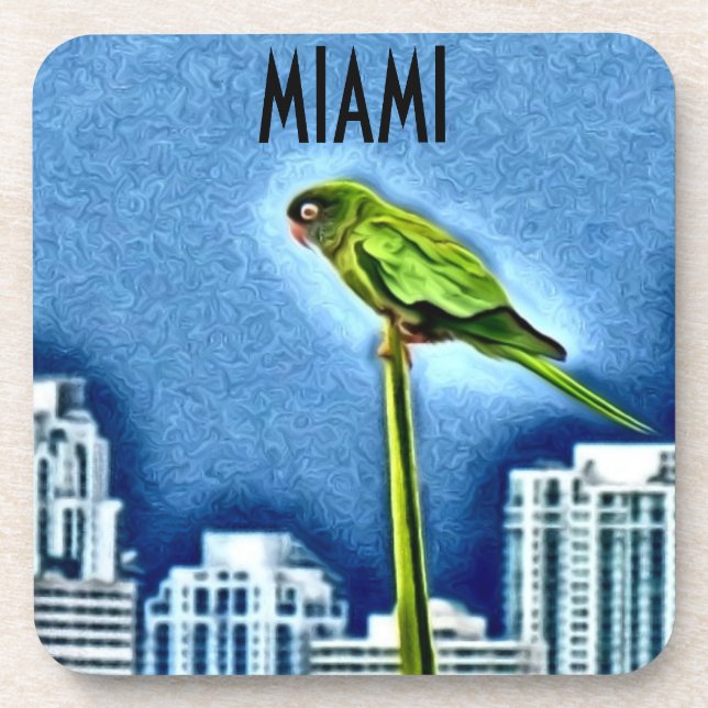 ~Miami~ MIAMI PARROT UNTERSETZER, ZOLL SIE! Untersetzer (Vorderseite)