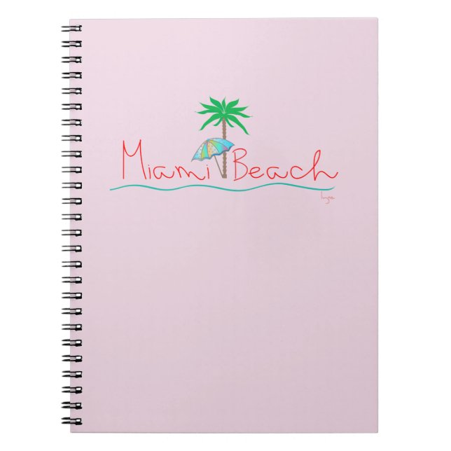 Miami mit Palme und Regenschirm Notizblock (Vorderseite)