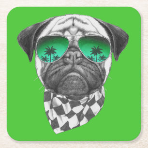 Miami-Mops Rechteckiger Pappuntersetzer