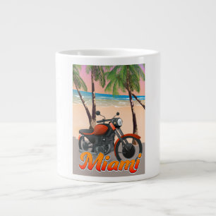Miami Motorrad Reiseplakat Jumbo-Tasse