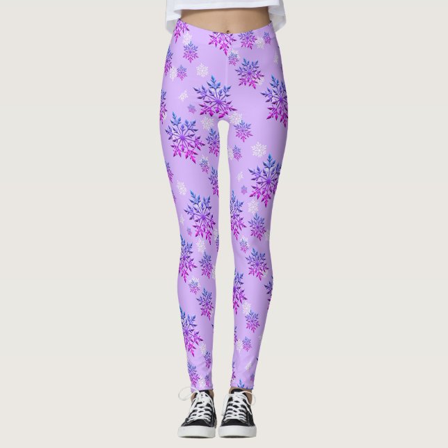 Miami-Nacht Weihnachten Leggings (Vorderseite)