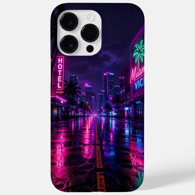 Miami Neon Night Cell Phone Case (Rückseite)