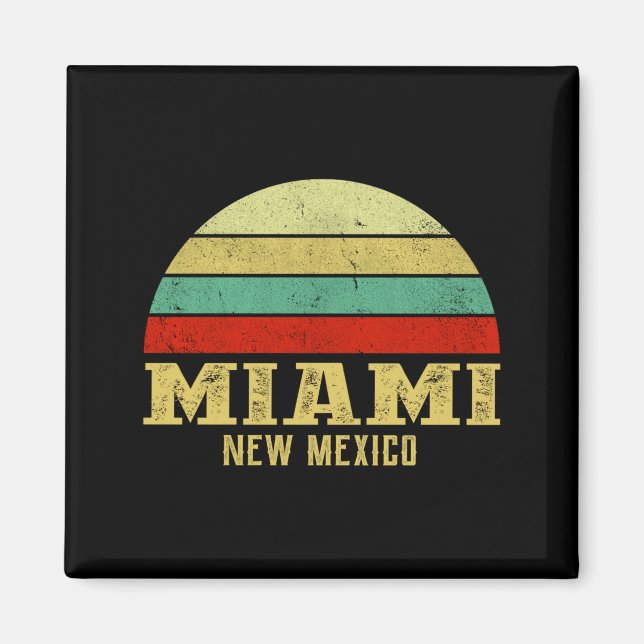 Miami New Mexico Vintage Retro Sunset  Magnet (Vorne)